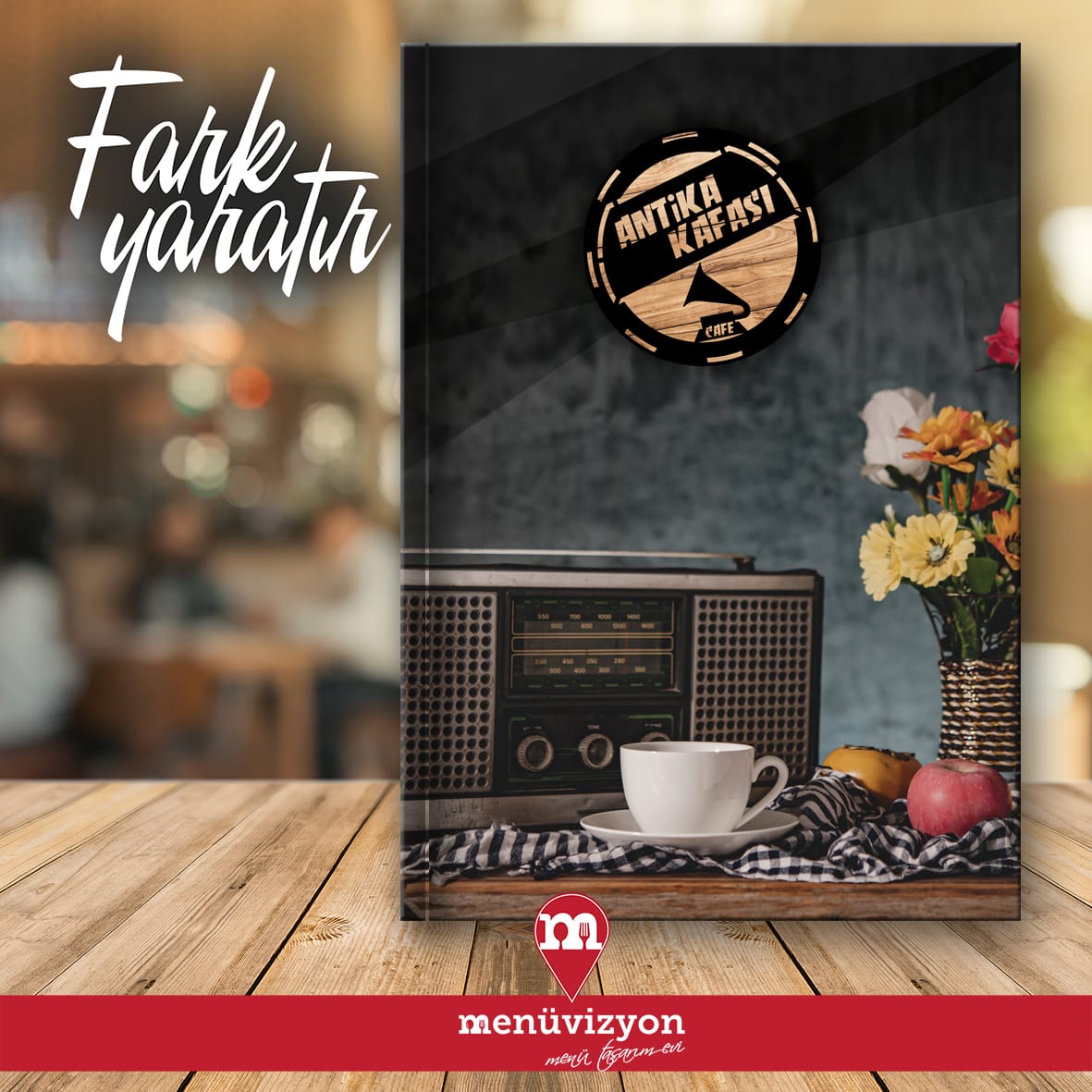 Antika Kafasi - Sert Kapak Menü Tasarımı