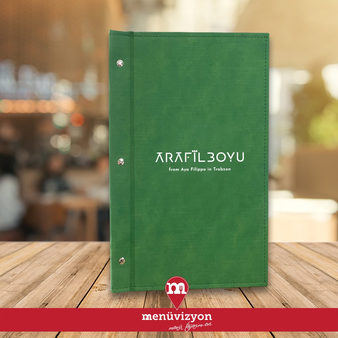 Arafilboyu Meyhane - Deri Kapak Menü Tasarımı