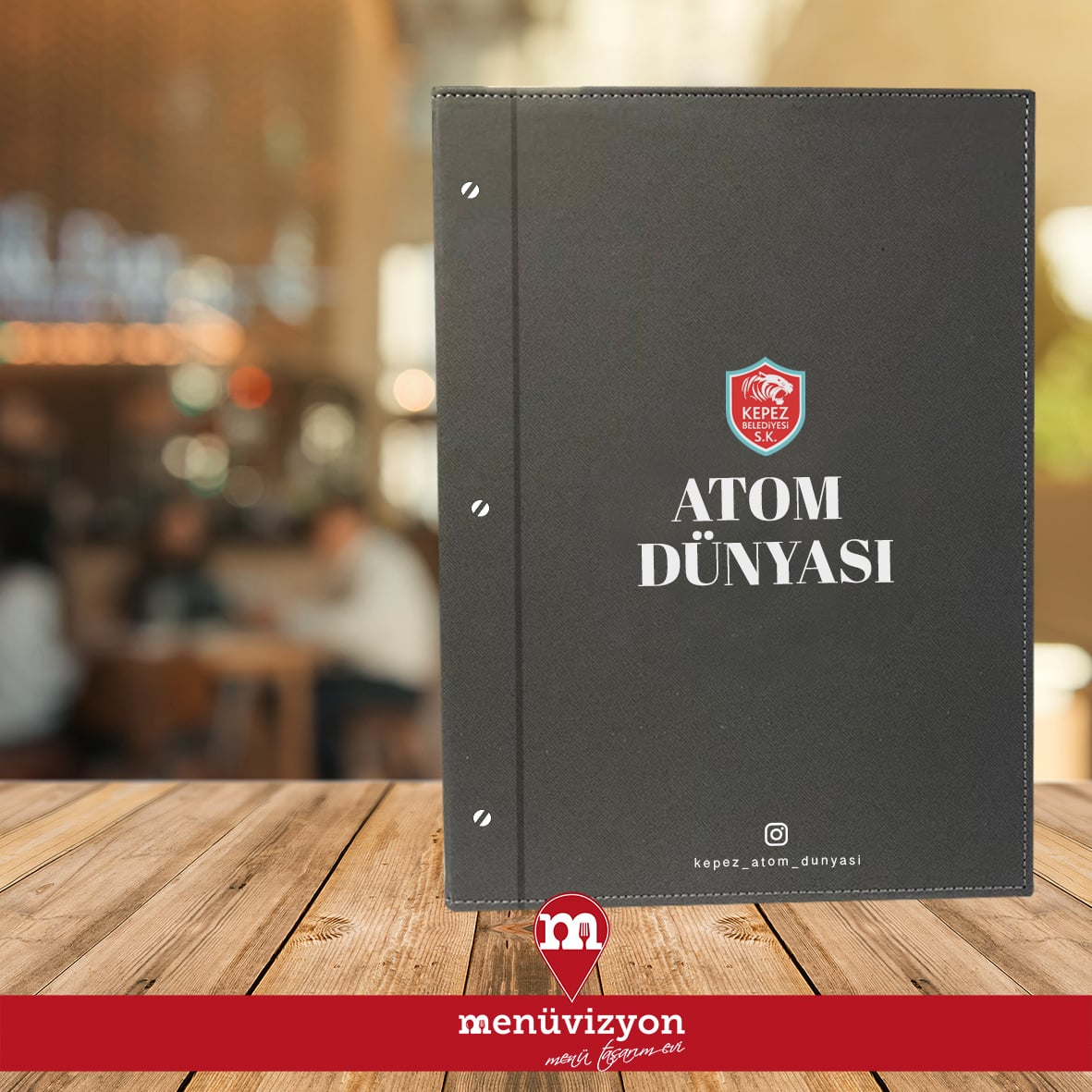 Atom Dunyasi - Deri Kapak Menü Tasarımı