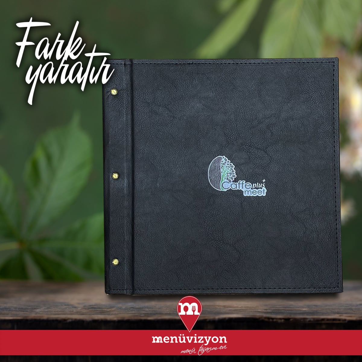 Caffe Meet Plus - Deri Kapak Menü Tasarımı