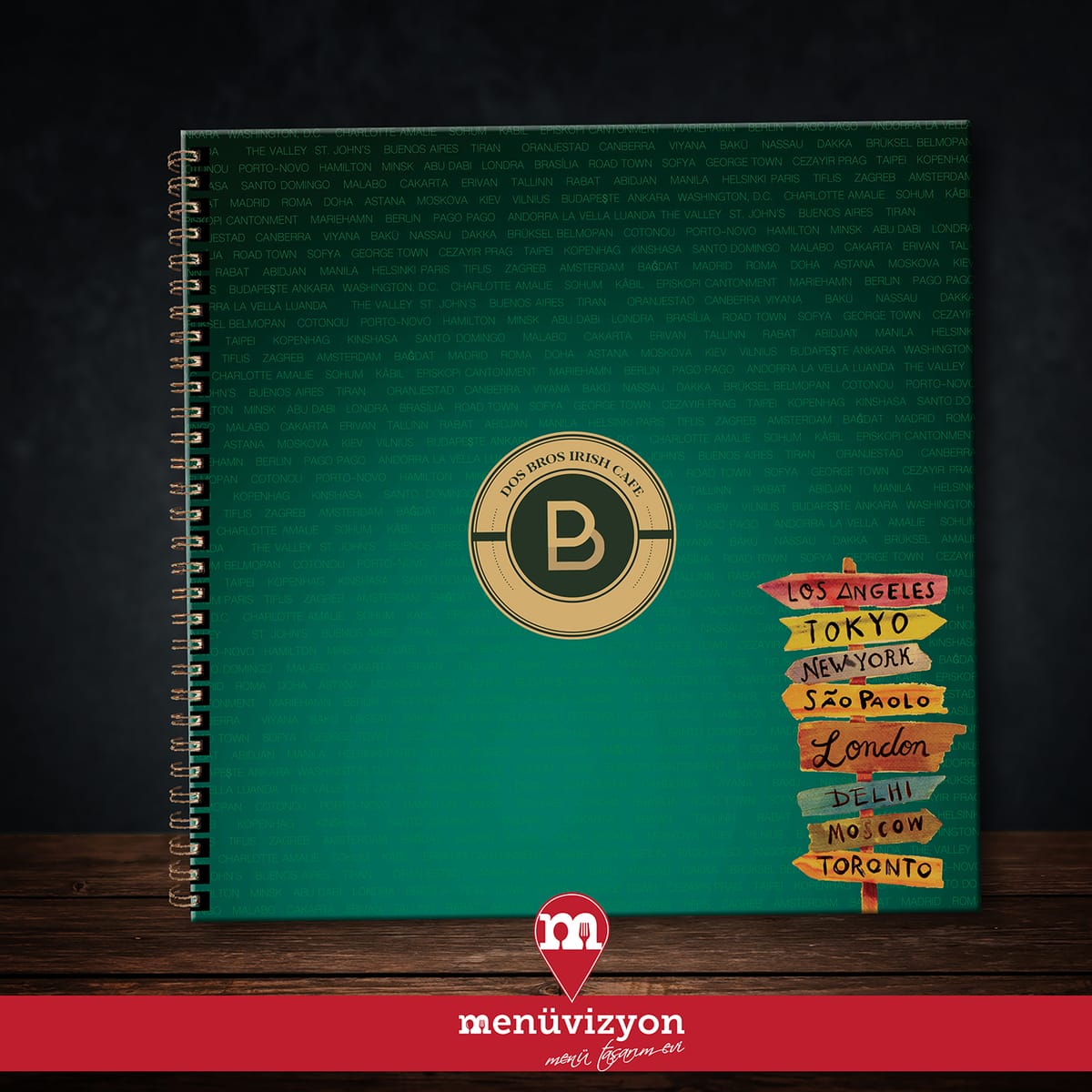 Dos Bros Irish Cafe - Sert Kapak Menü Tasarımı