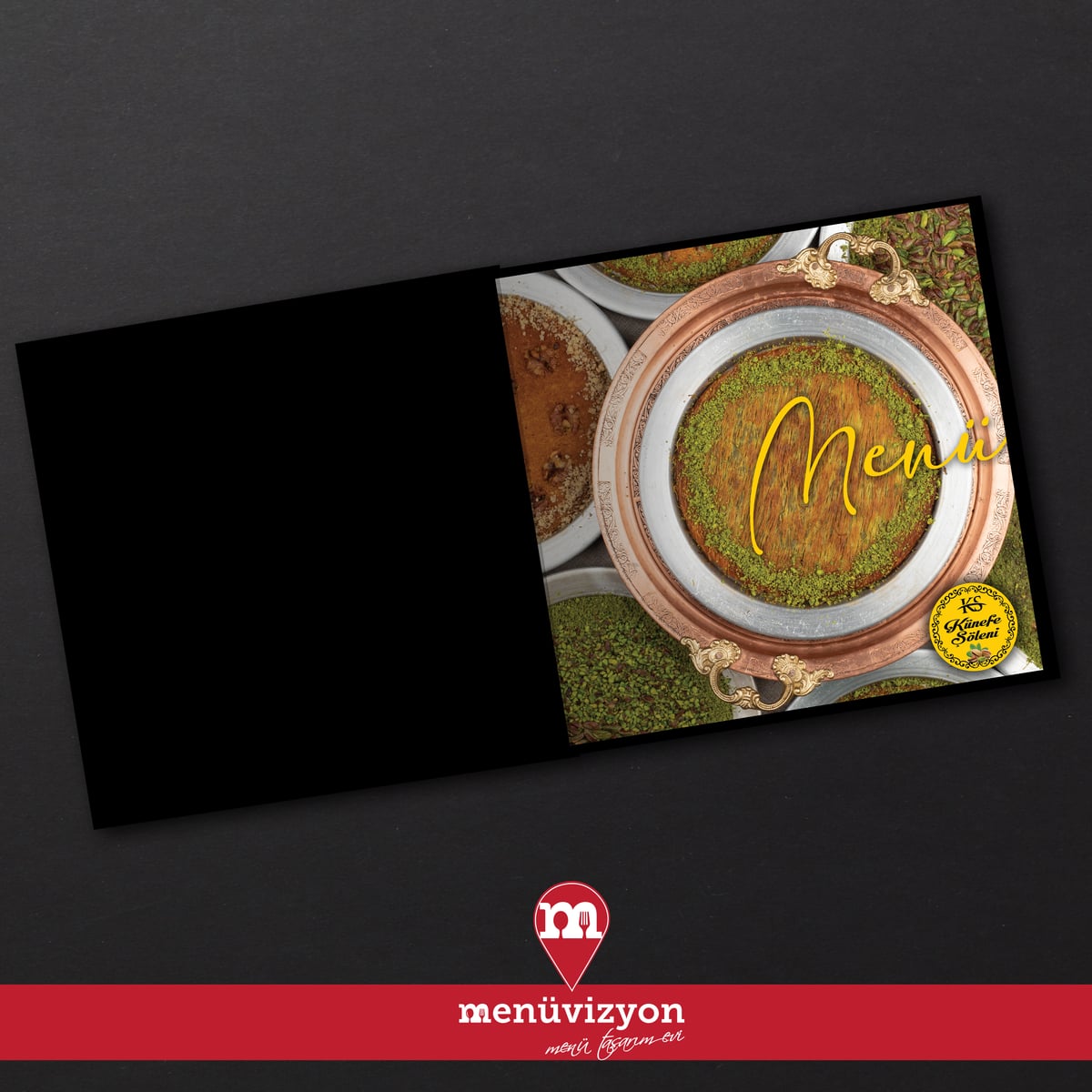 Kunefe Soleni - Deri Kapak Menü Tasarımı
