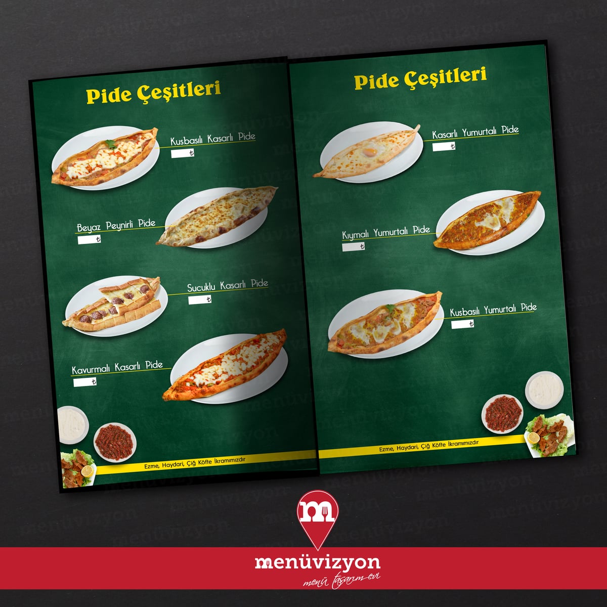 Oz Urfa Kebap Lahmacun - Deri Kapak Menü Tasarımı