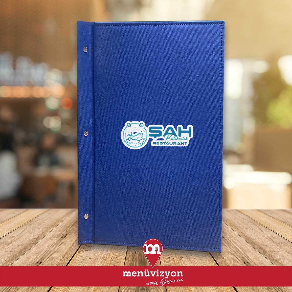 Sah Balikcilik Restaurant - Deri Kapak Menü Tasarımı