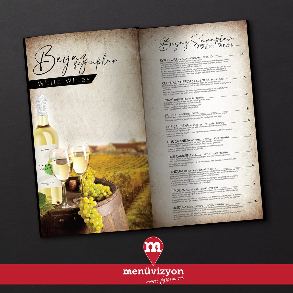 Sky Point - Sert Kapak Menü Tasarımı